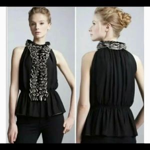 NWT L ROBERT RODRIGUEZ BLACK RUFFLE BLOUSE NEIMAN MARCUS TARGET STUNNING target